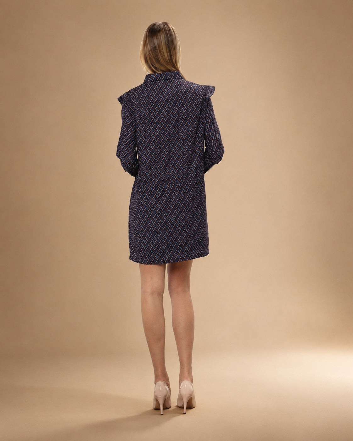 Vestido corto de mujer con estampado geométrico - Niza - Morado Morado-4