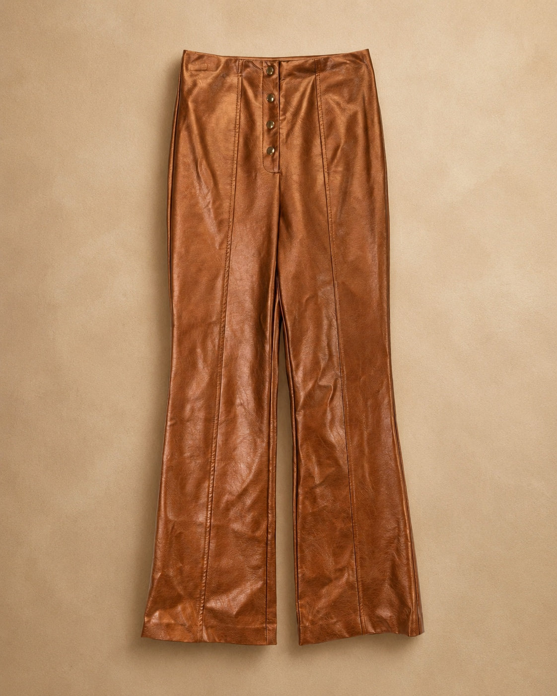 Pantalones de mujer de piel - Niza - Marrón Marrón-6