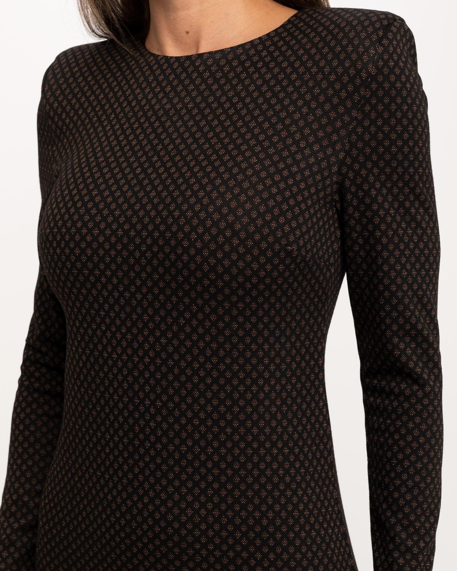 Vestido midi de mujer con manga larga - Niza - Negro Negro-5