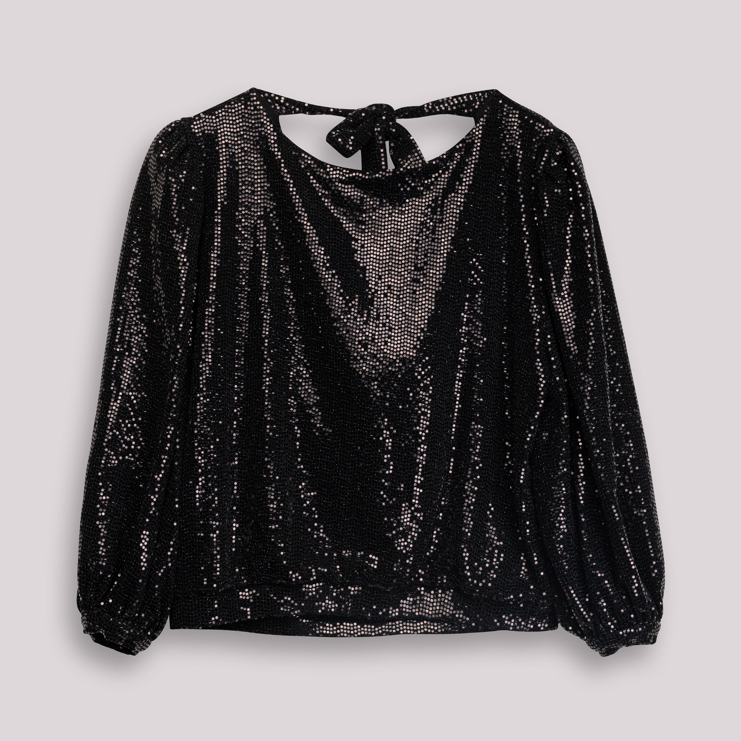 Top de mujer con lentejuelas y manga francesa - Niza - Negro Negro-6