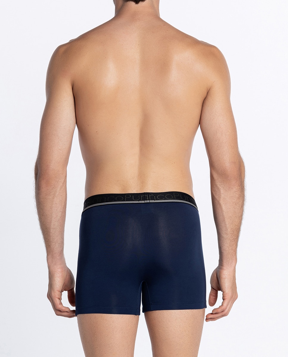 Bóxer de hombre de punto - Punto Blanco - Azul marino Azul marino-2