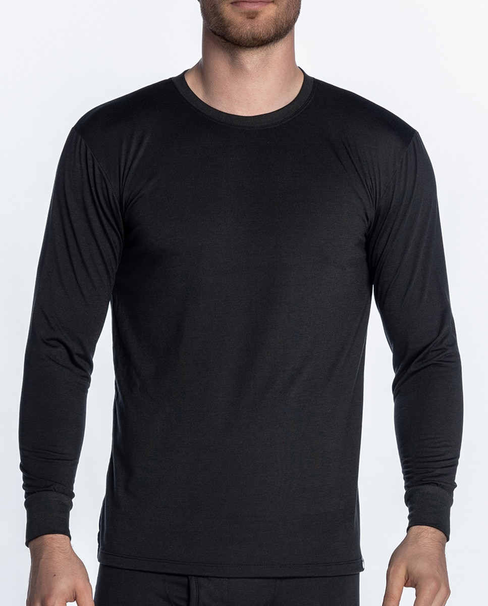 Camiseta de hombre de manga larga - Punto Blanco - Negro Negro-1