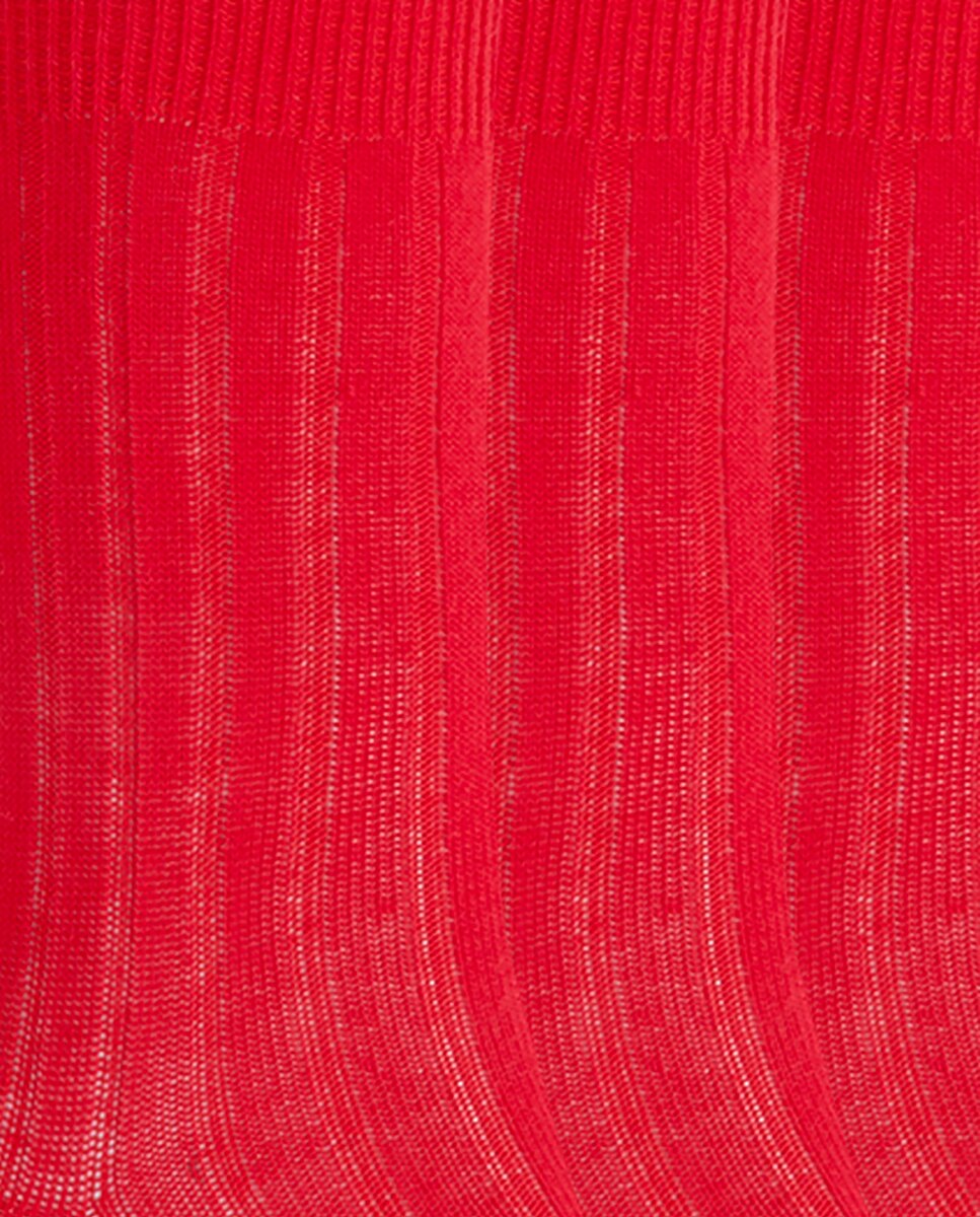 Pack de 6 pares de calcetines de algodón de canalé Basix - Punto Blanco - Rojo Rojo-2