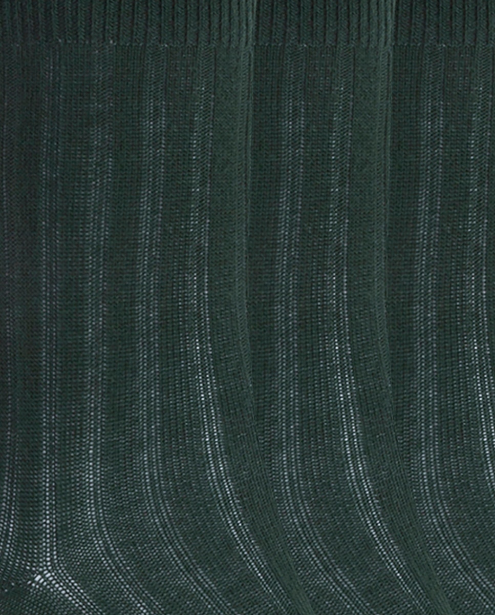 Pack de 6 pares de calcetines de algodón de canalé Basix - Punto Blanco - Verde oscuro Verde oscuro-2