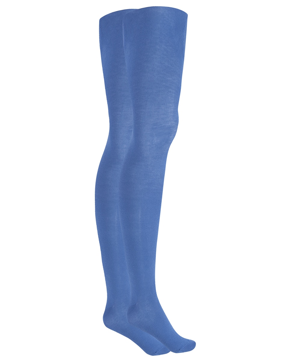 Imagen 1 de Pack de 2 leotardos de niña lisos Basix - Punto Blanco - Azul índigo Azul índigo