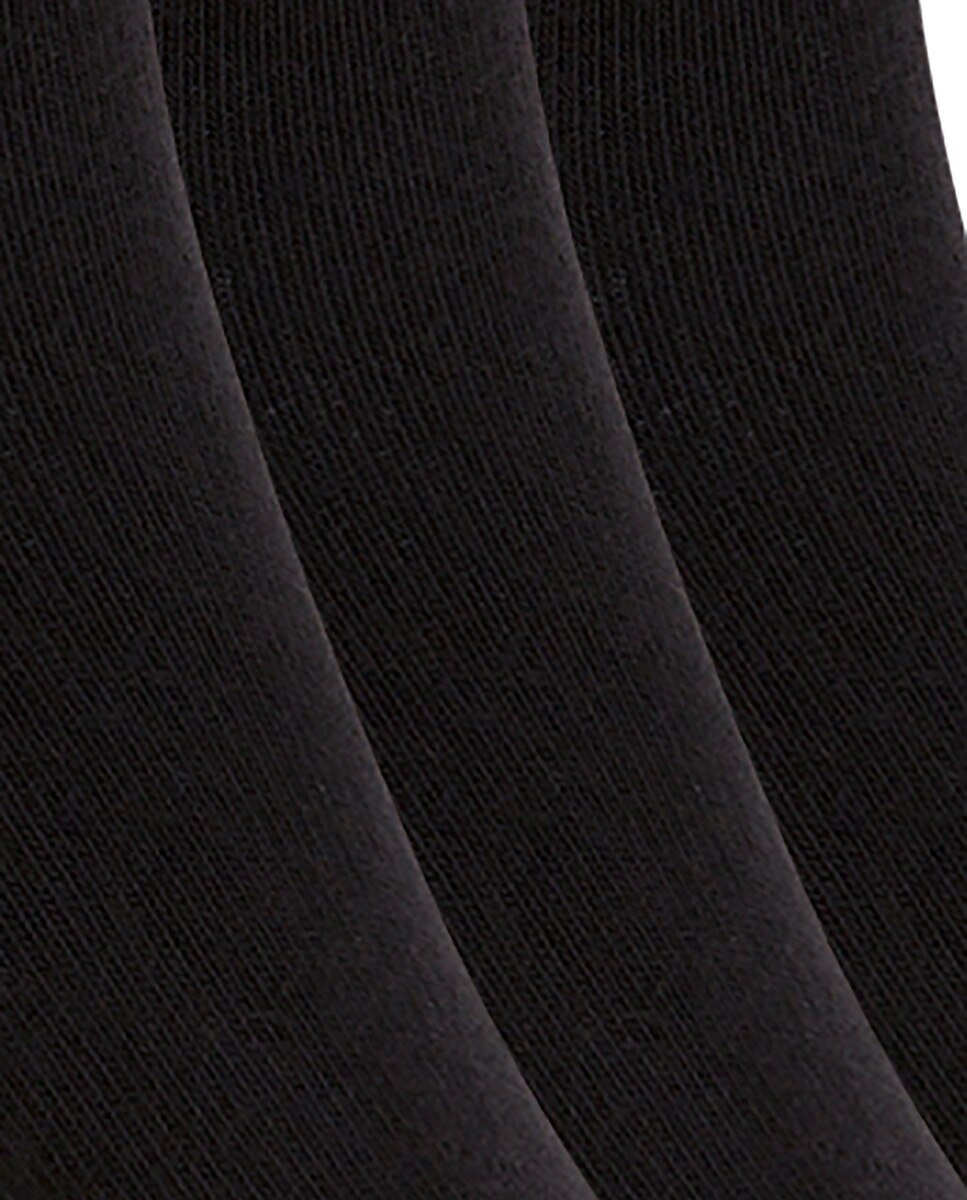 Pack de 6 pares de calcetines de mujer de algodón Basix liso - Punto Blanco - Negro Negro-2