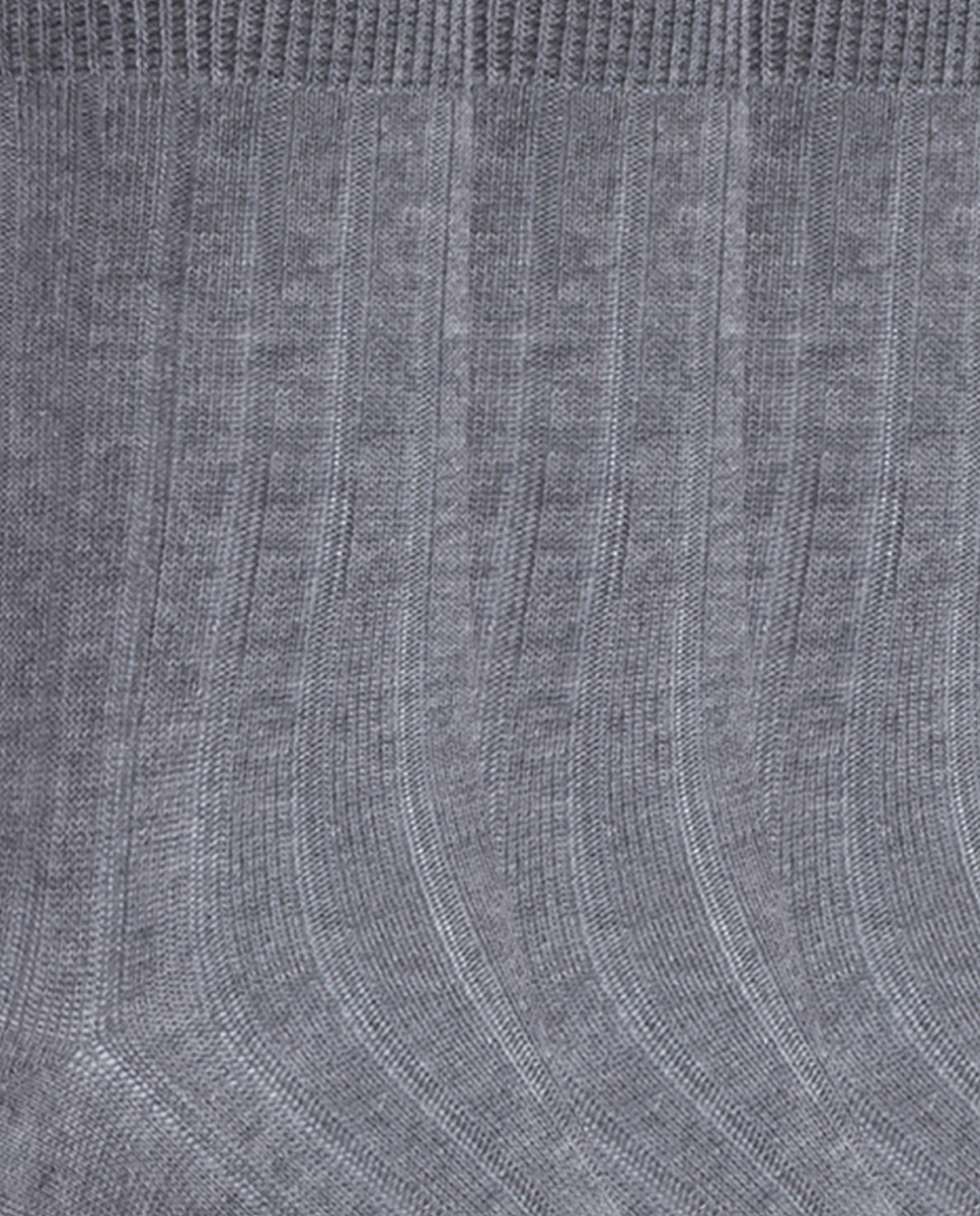 Pack de 6 pares de calcetines de algodón de canalé Basix - Punto Blanco - Gris Gris-2