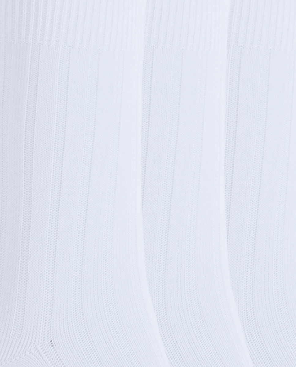 Pack de 6 pares de calcetines de algodón de canalé Basix - Punto Blanco - Blanco Blanco-2