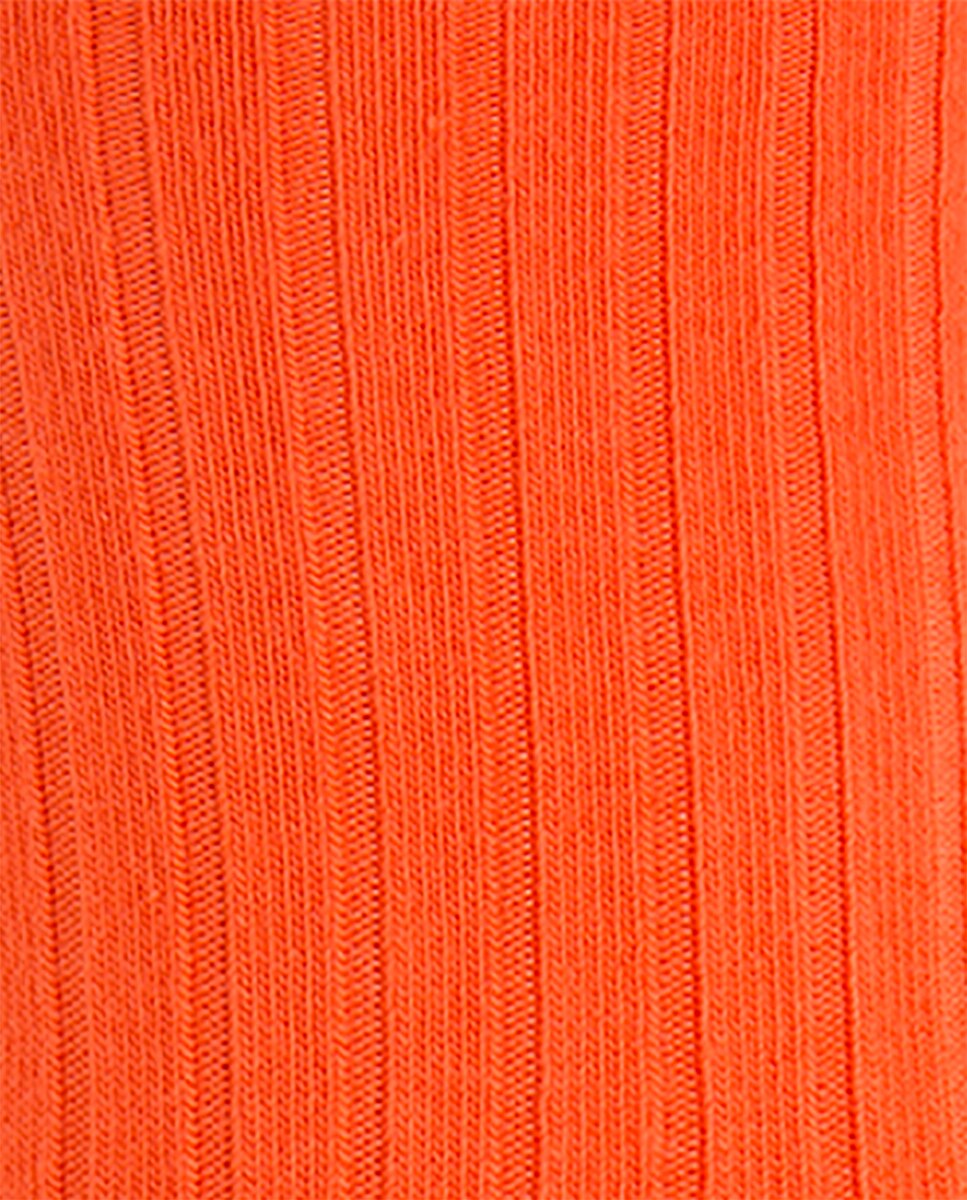 Pack de 2 pares de calcetines de mujer de bambú canalé con puño no aprieta - Punto Blanco - Naranja Naranja-2