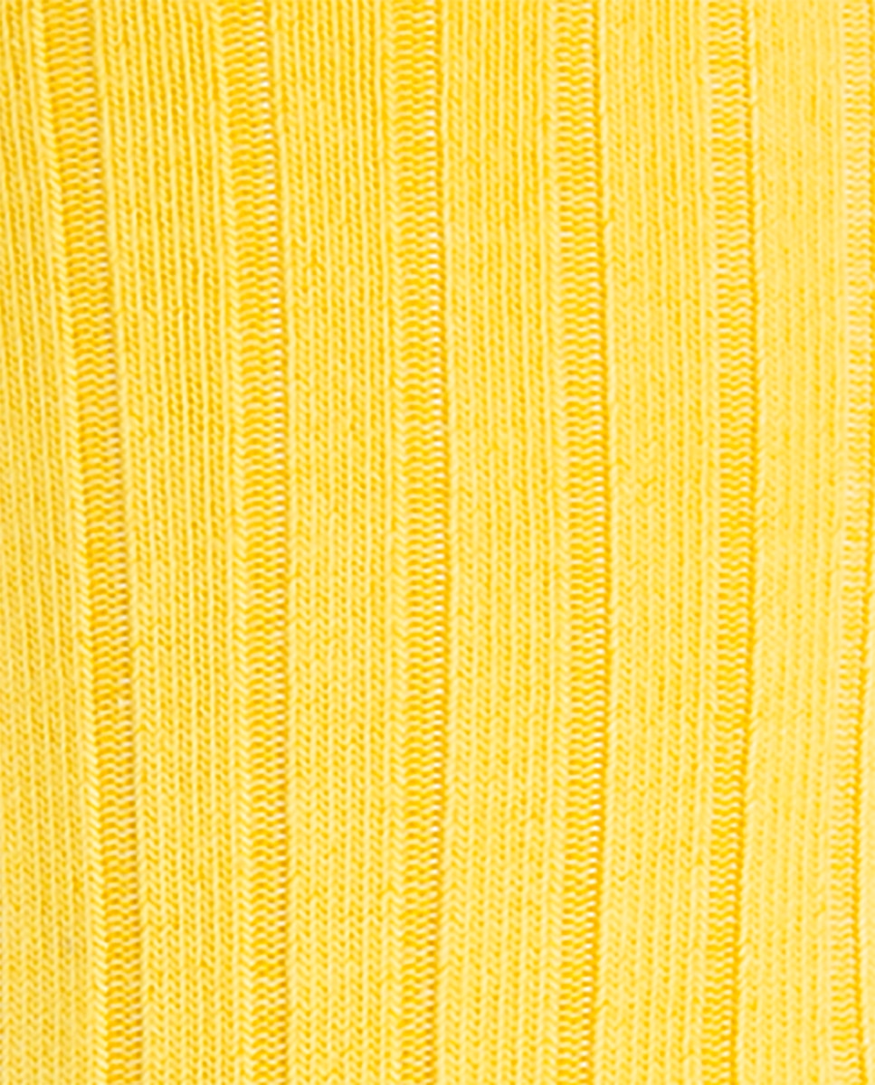 Pack de 2 pares de calcetines de mujer de bambú canalé con puño no aprieta - Punto Blanco - Amarillo Amarillo-2