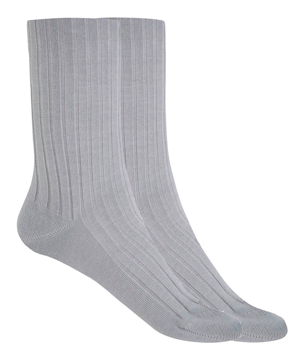 Imagen 0 de Pack de 2 pares de calcetines de mujer de bambú canalé con puño no aprieta Gris