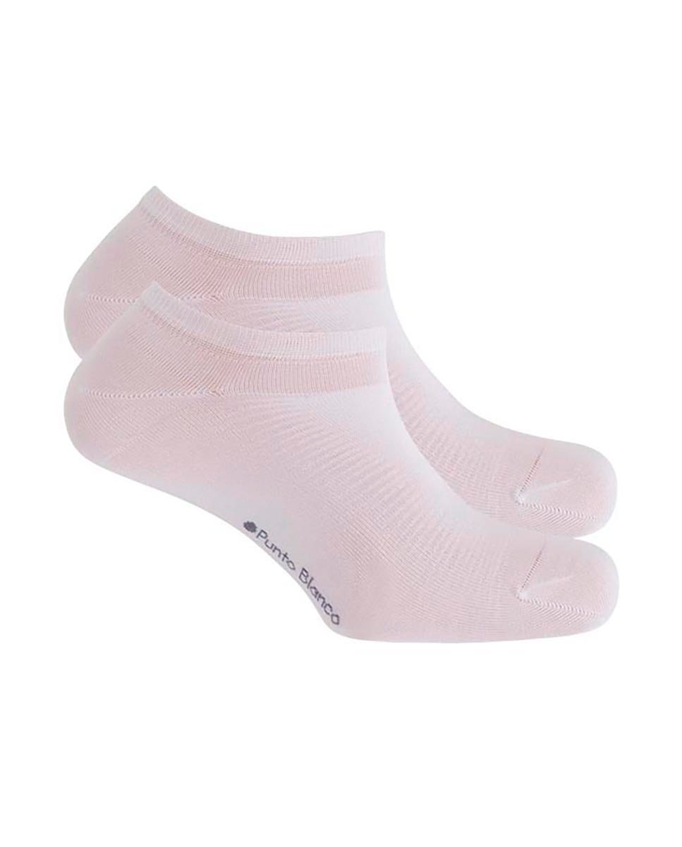 Pack de 2 pares de calcetines tobilleros de algodón mercerizado de hombre lisos - Punto Blanco - banana - Blanco Blanco-1