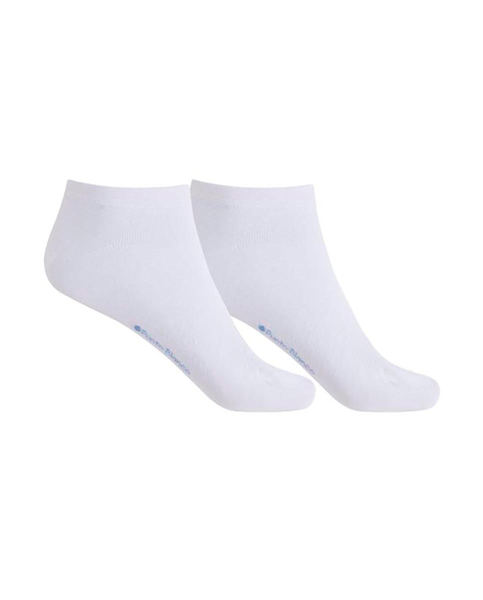 Pack de 2 pares de calcetines de mujer de algodón mercerizado lisos - Punto Blanco - Banana - Blanco Blanco-1