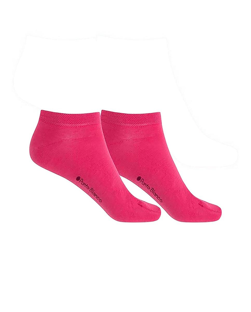 Imagen 0 de Pack de 2 pares de calcetines de mujer de algodón mercerizado lisos - Banana Rosa