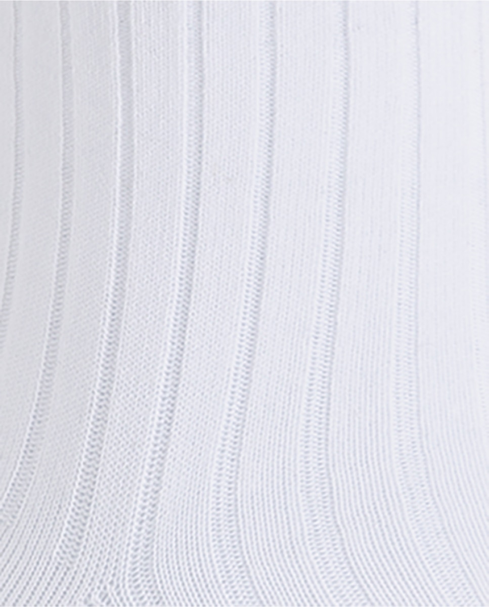 Pack de 2 pares de calcetines de mujer de bambú canalé con puño no aprieta - Punto Blanco - Blanco Blanco-2