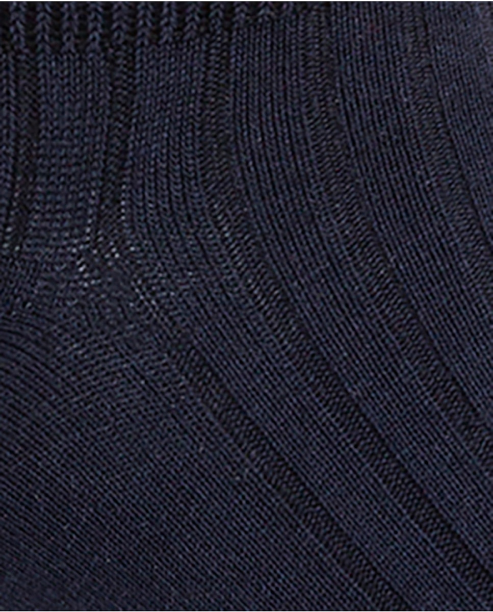 Pack de 2 pares de calcetines de mujer de bambú canalé - Punto Blanco - Azul marino Azul marino-2