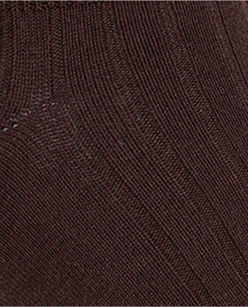 Pack de 2 pares de calcetines de mujer de bambú canalé - Punto Blanco - Marron Marron-2