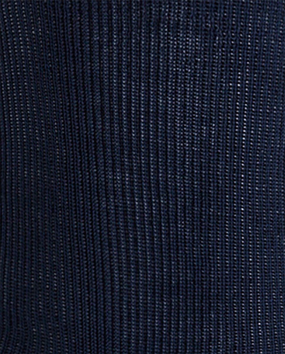 Pack de 2 pares de calcetines de mujer de algodón mercerizado de canalé antialérgico - Punto Blanco - Azul marino Azul marino-2