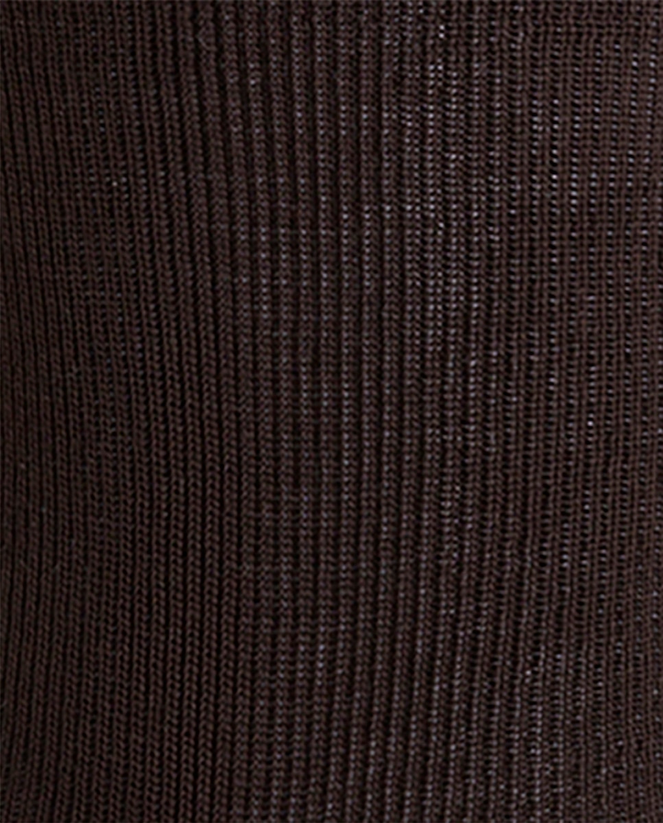 Pack de 2 pares de calcetines de mujer de algodón mercerizado de canalé antialérgico - Punto Blanco - Marrón oscuro Marrón oscuro-2