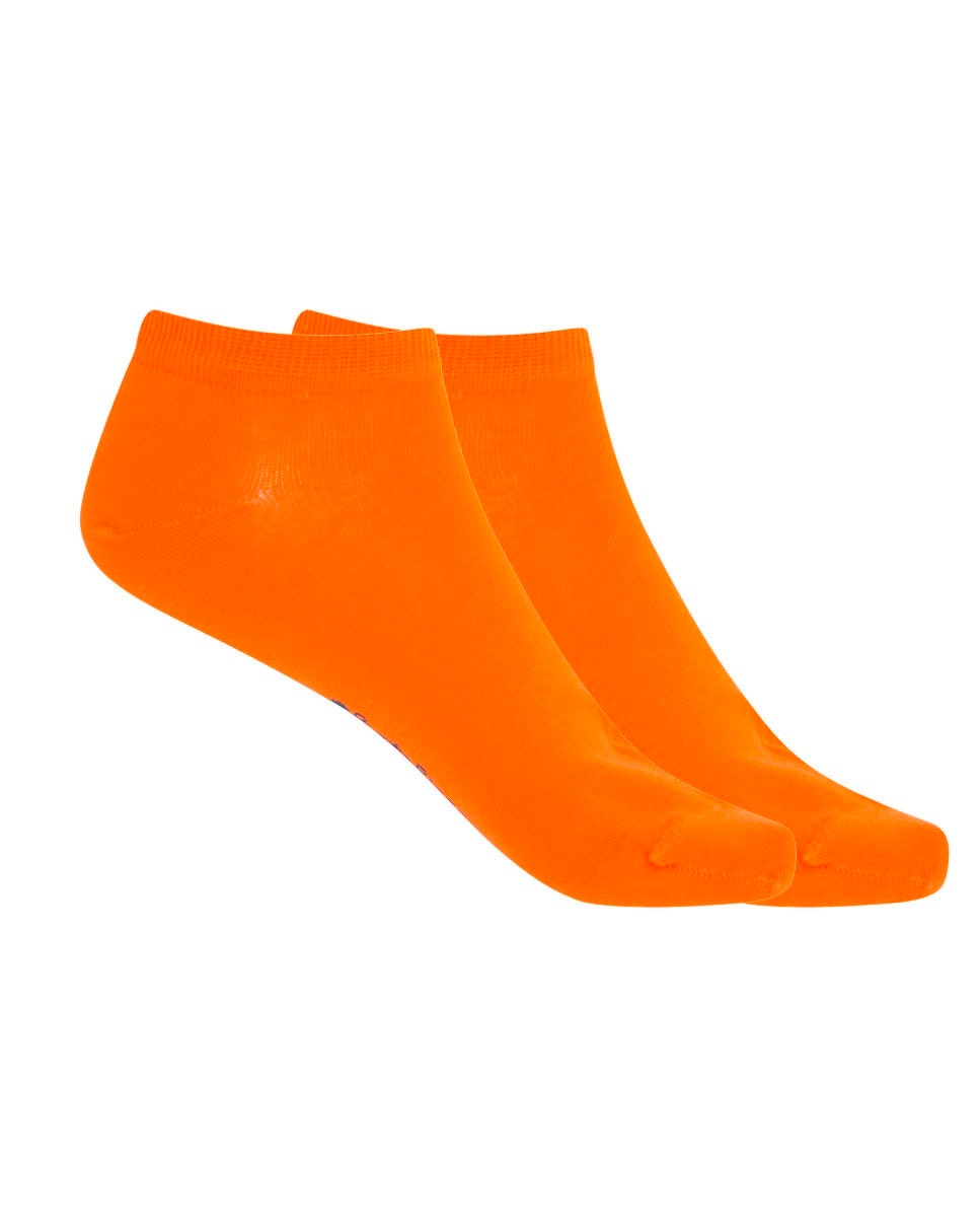 Imagen 0 de Pack de 2 pares de calcetines de mujer de algodón mercerizado lisos Naranja