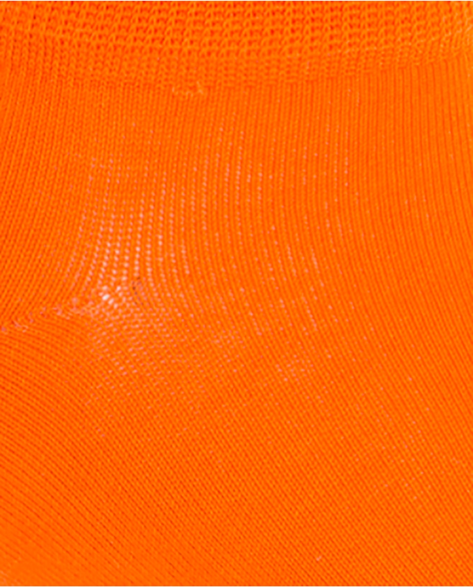 Pack de 2 pares de calcetines de mujer de algodón mercerizado lisos - Punto Blanco - Naranja Naranja-2