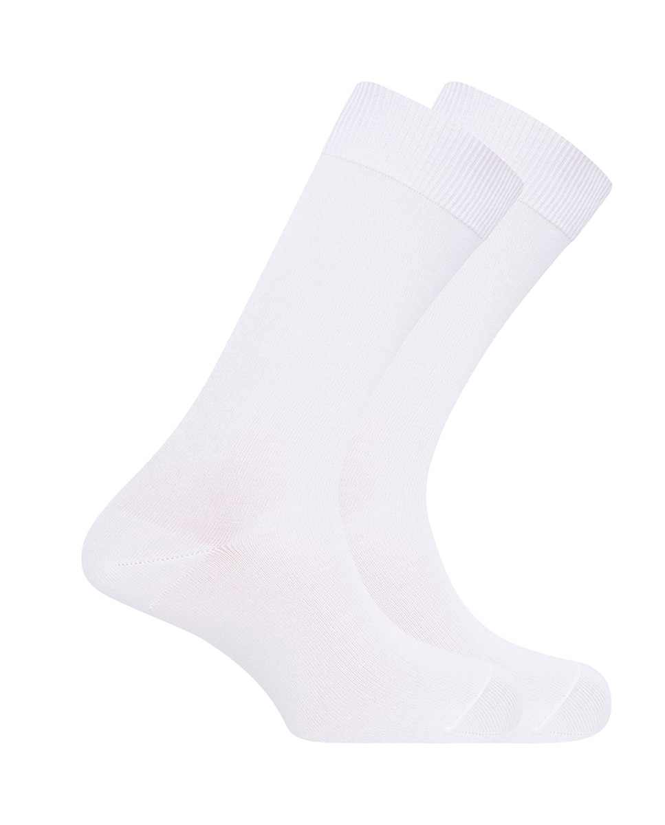 Imagen 1 de Pack de 2 pares de calcetines cortos de bambú de hombre lisos. puño antipresión - Blanco Blanco