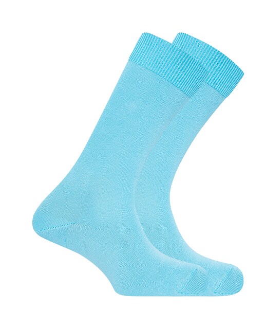 Imagen 0 de Pack de 2 pares de calcetines de hombre de bambú con puño antipresión en color azul