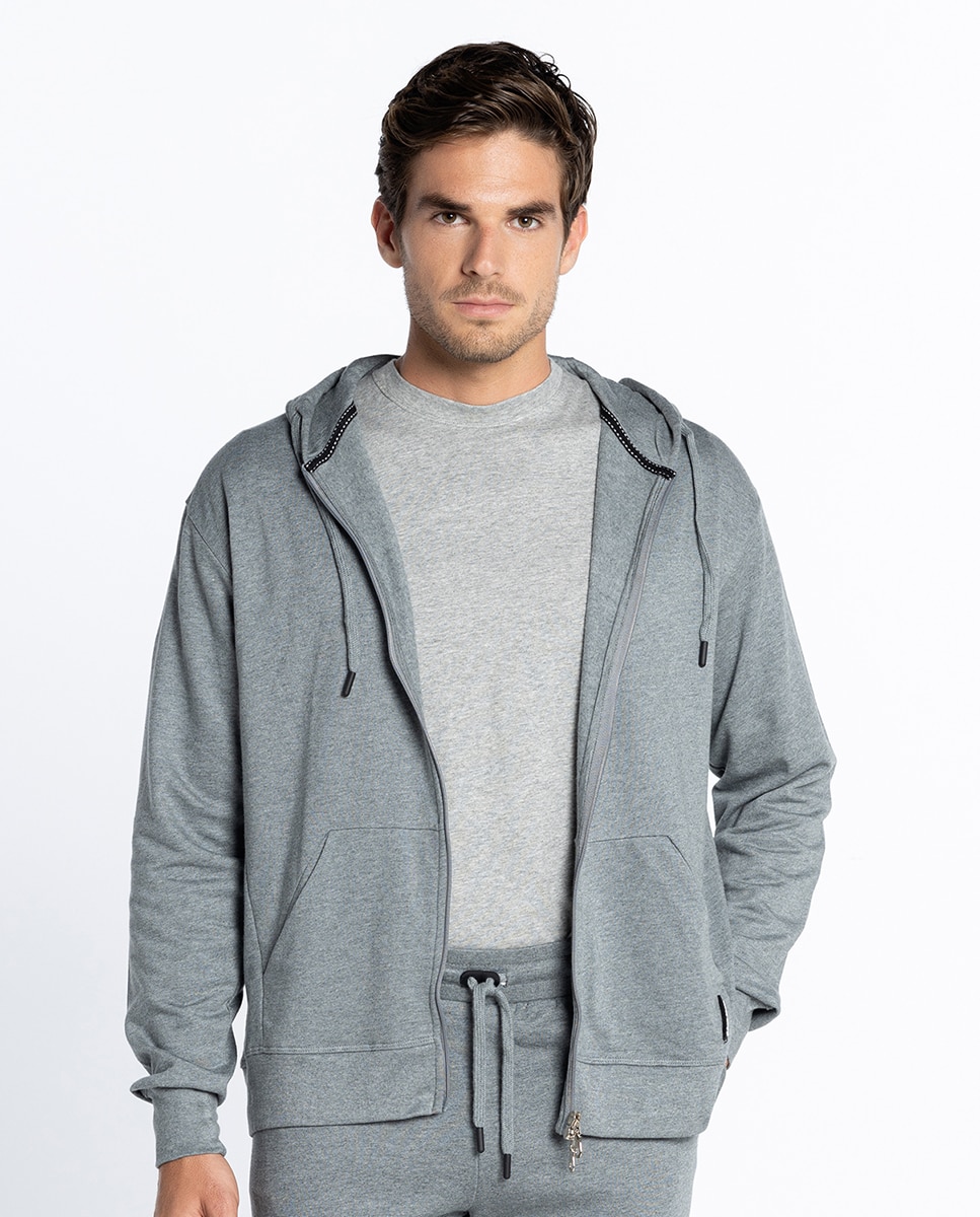 Imagen 1 de Chaqueta de hombre con capucha de punto Gris