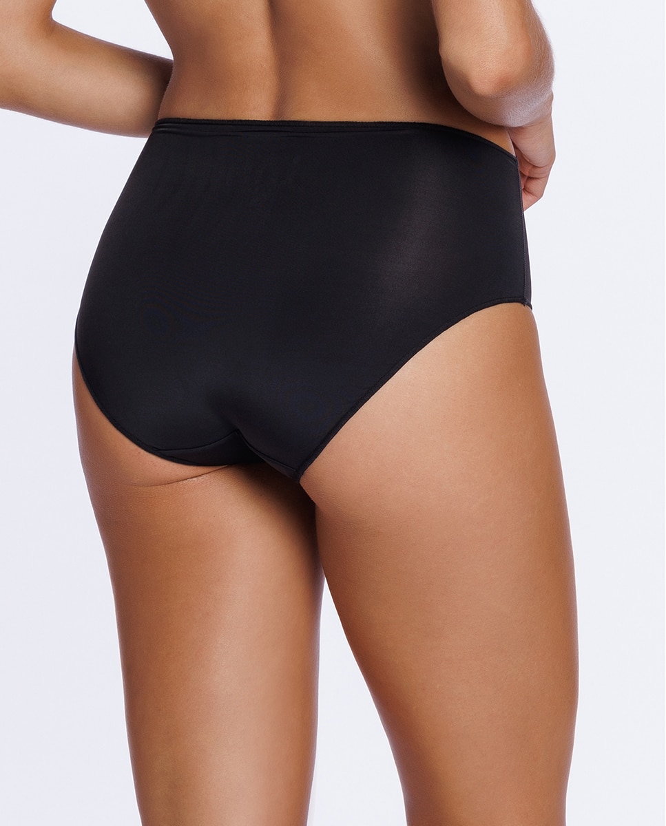 Pack de 3 bragas altas de microfibra lisa - Punto Blanco - Negro Negro-2