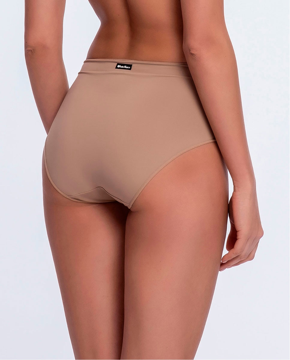 Pack de 3 bragas altas de microfibra lisa - Punto Blanco - Beige Beige-2