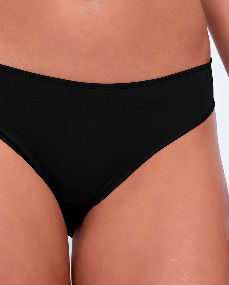 Pack de 3 bragas de microfibra lisa - Punto Blanco - Negro Negro-3