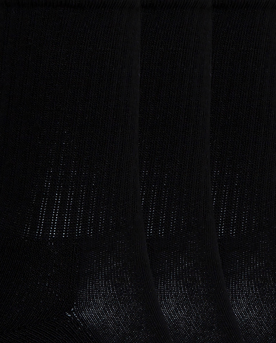 Imagen 2 de Pack de 6 pares de calcetines de algodón con canalé Basix - Punto Blanco - Negro Negro