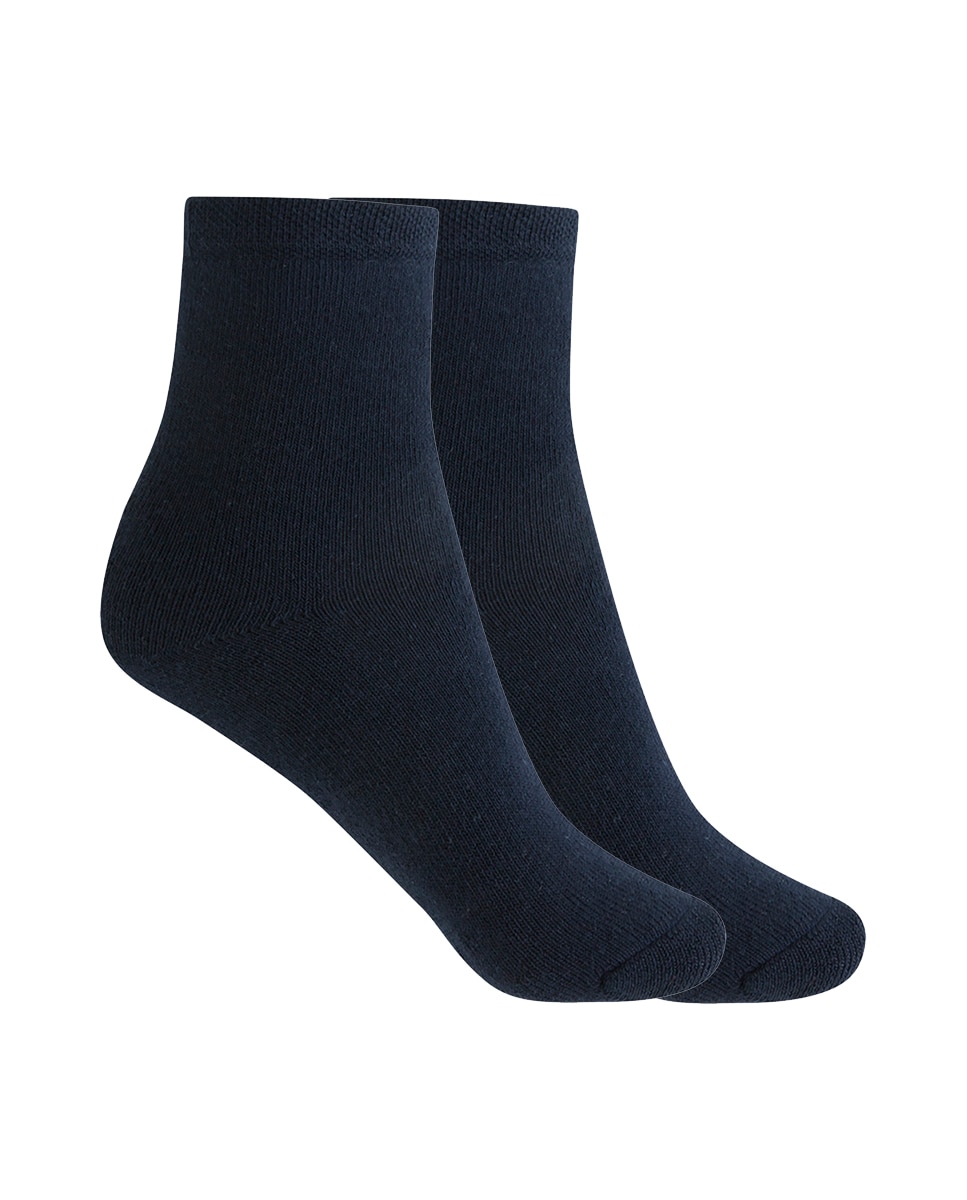Imagen 1 de Pack de 2 pares de calcetines de niño de algodón térmicos - Punto Blanco - Azul marino Azul marino