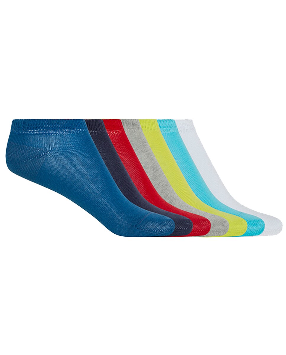 Imagen 0 de Pack de 7 pares de calcetines de niña tobilleros lisos Multicolor