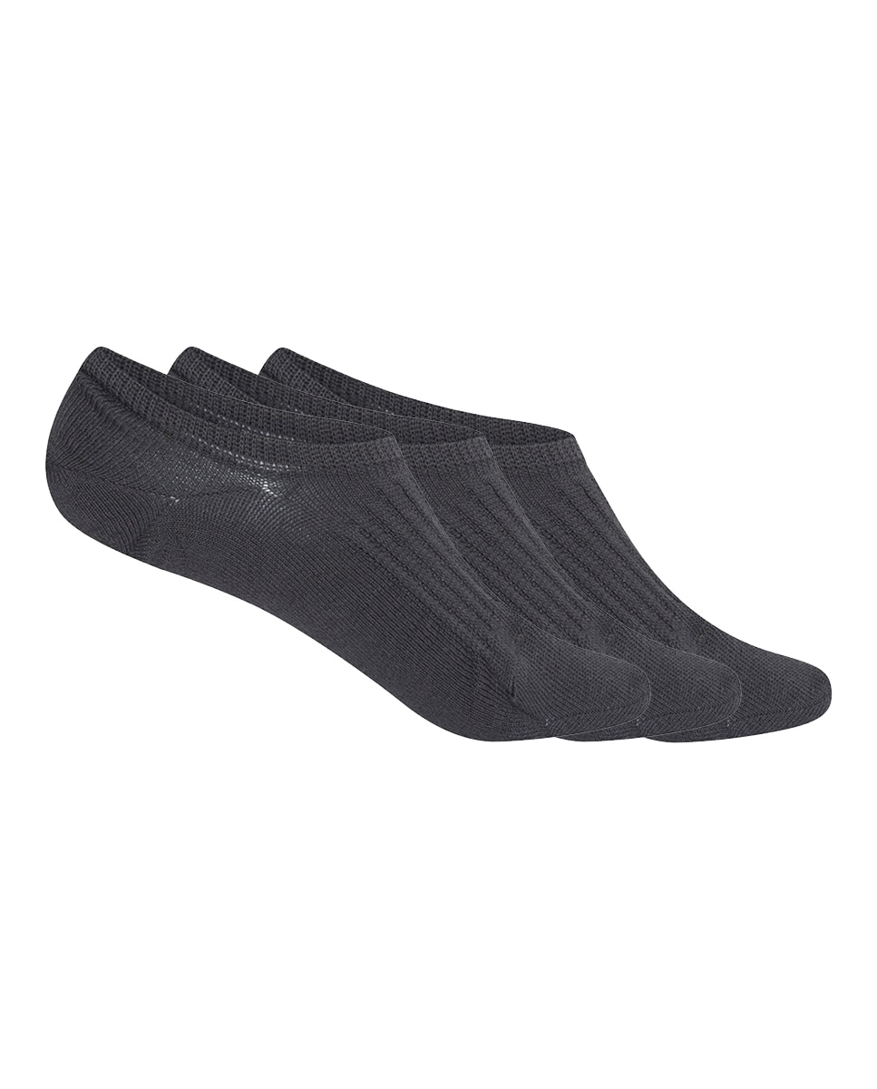 Imagen 0 de Pack de 3 pares de pinkies de mujer de bambú invisibles Gris oscuro