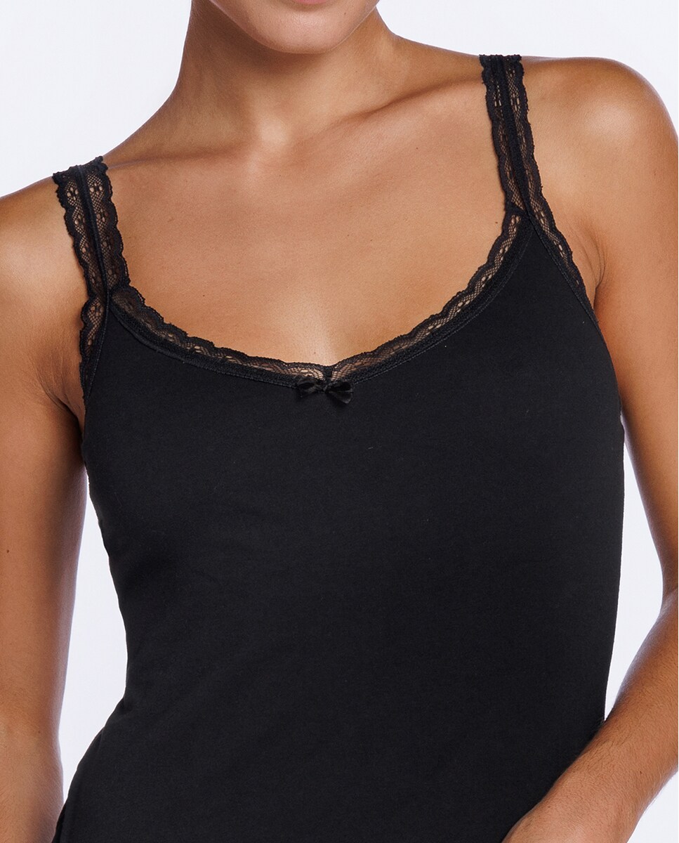 blusa de tirantes de encaje