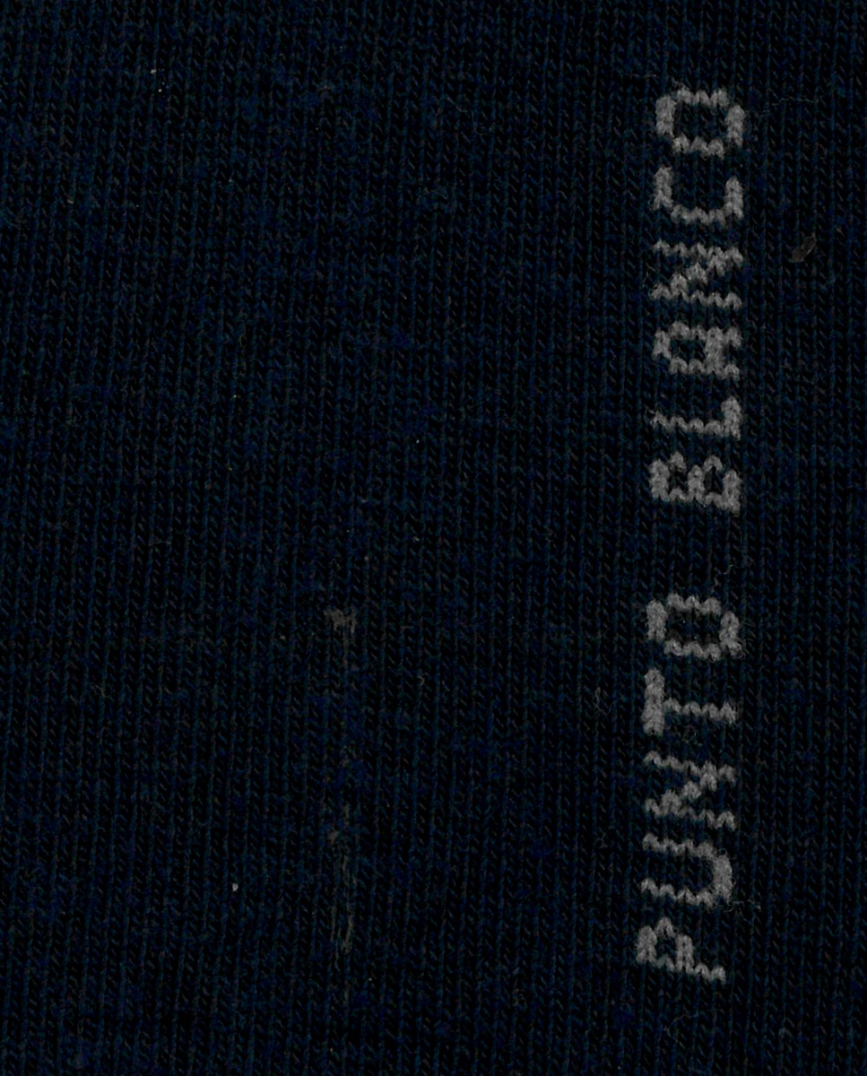 Pack de 2 pares de calcetines de mujer de algodón orgánico lisos con puño roulé - Punto Blanco - Azul marino Azul marino-2