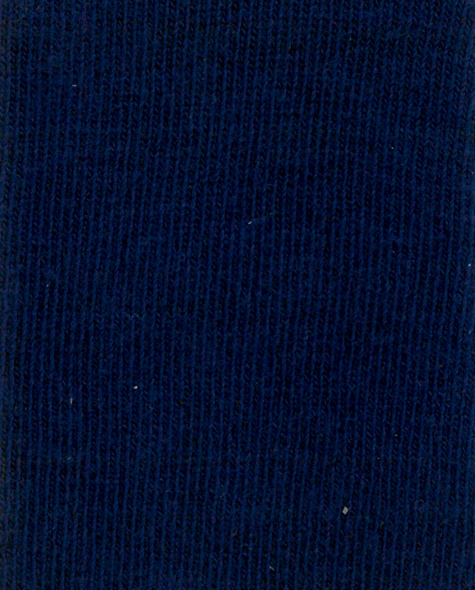 Pack de 2 pares de calcetines de mujer de algodón tobilleros lisos con puño roulé - Punto Blanco - Azul marino Azul marino-3