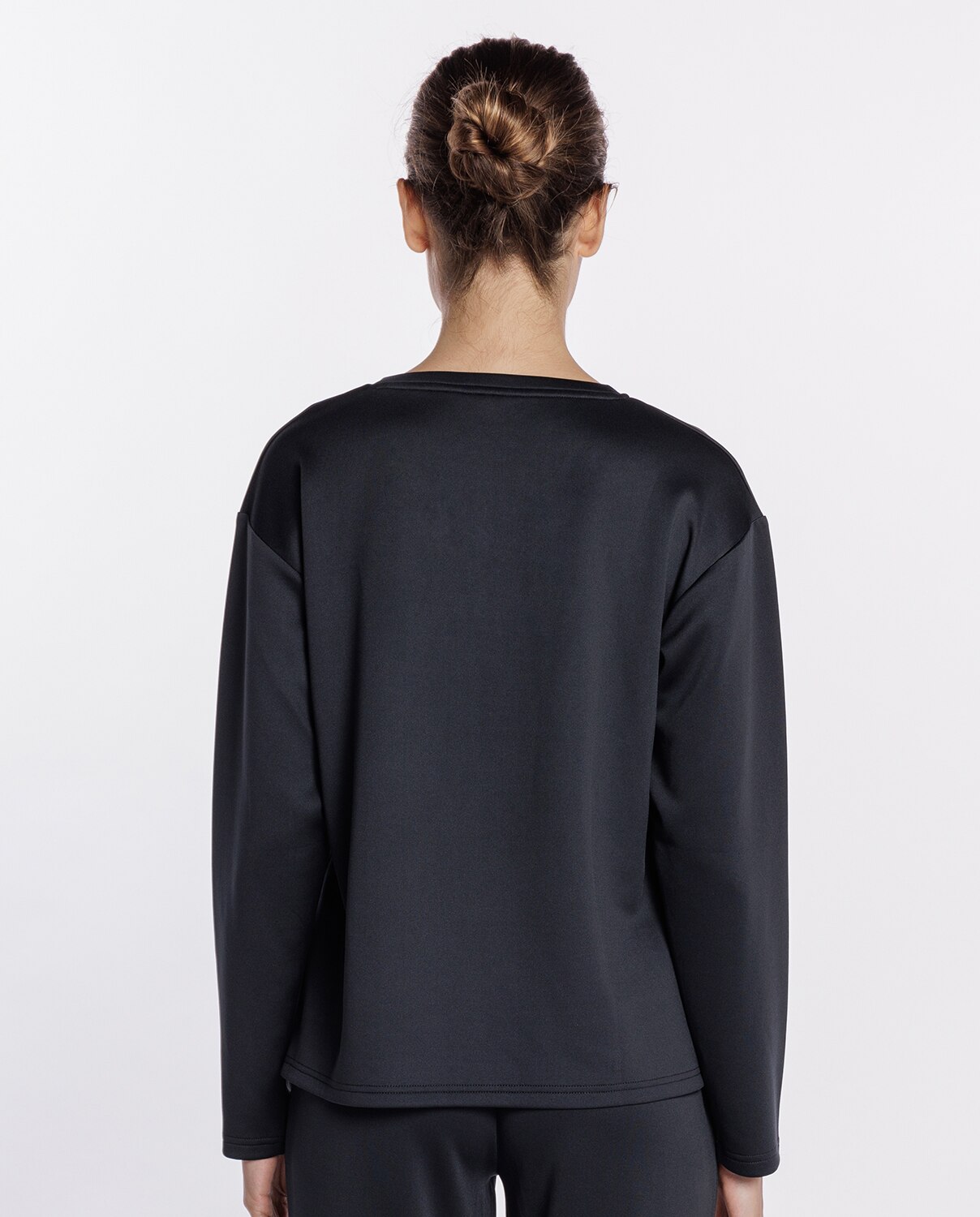 Camiseta homewear de mujer de viscosa elástica - Punto Blanco - Negro Negro-2