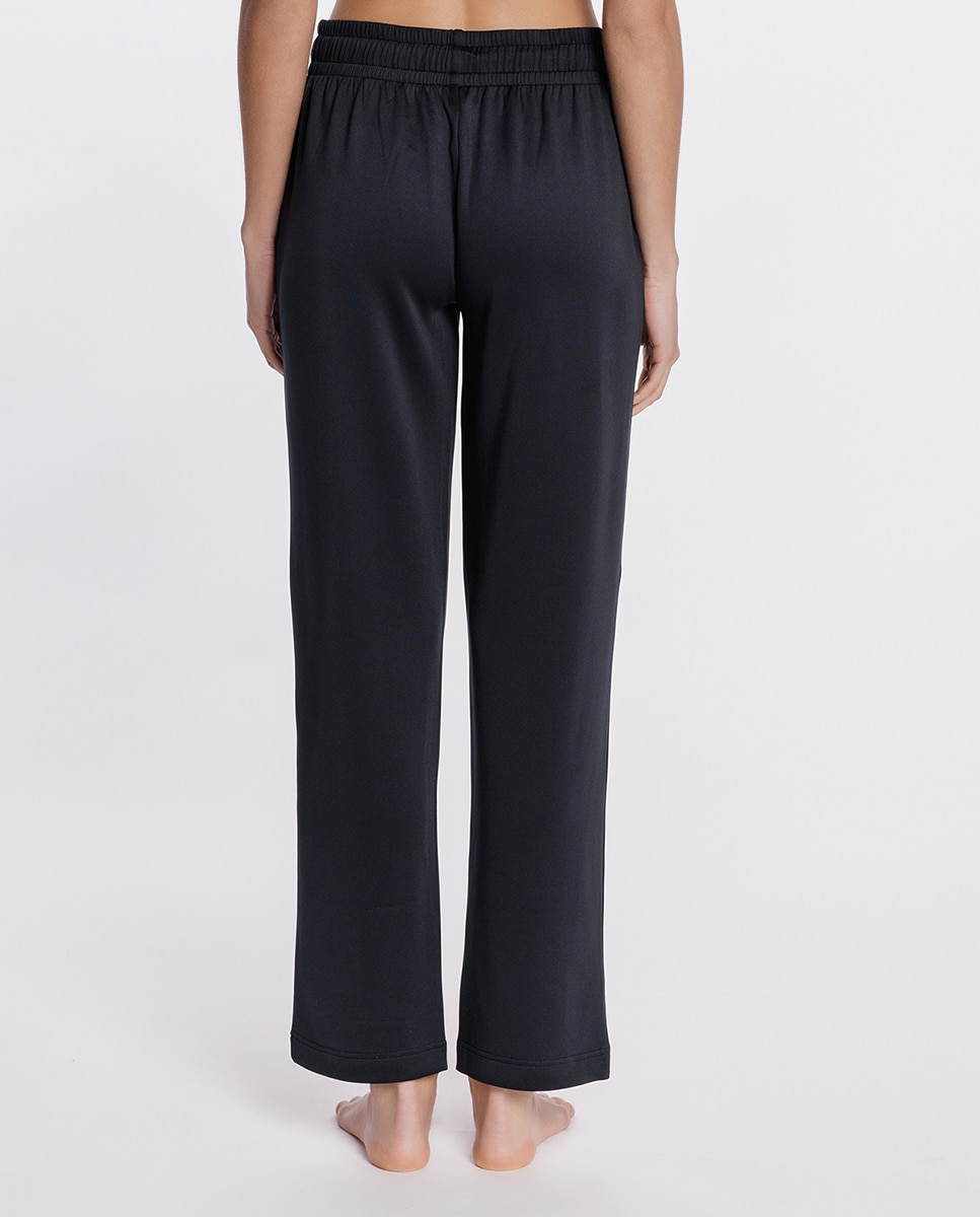 Pantalón homewear de mujer de viscosa elástica - Punto Blanco - Negro Negro-2