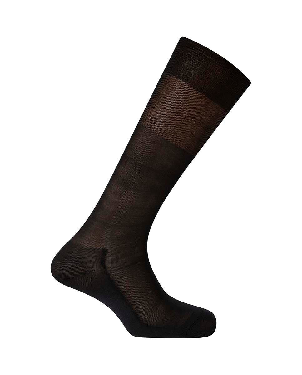 Imagen 0 de Calcetines altos de seda de hombre lisos Negro