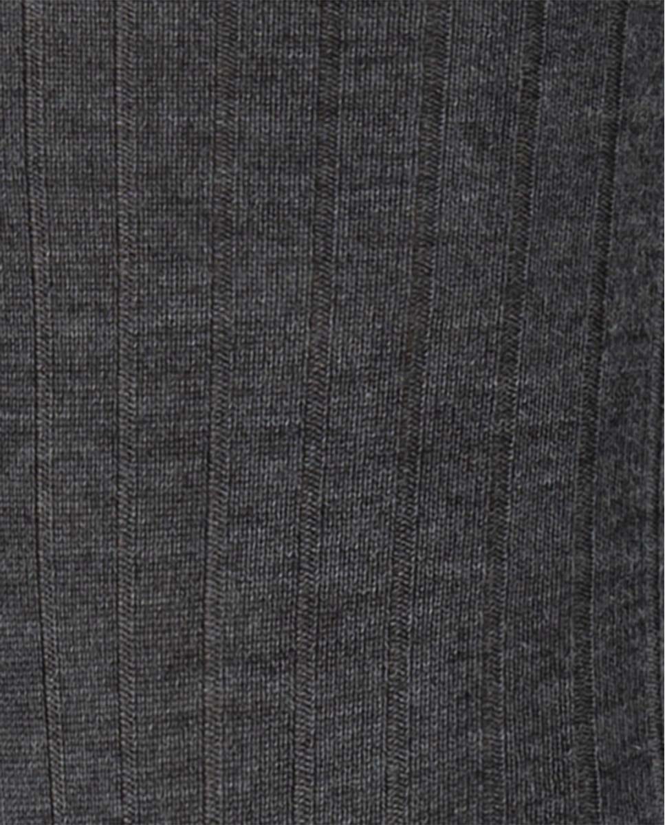 Calcetines altos de cachemira de hombre en canalé - Punto Blanco - Gris Gris-2