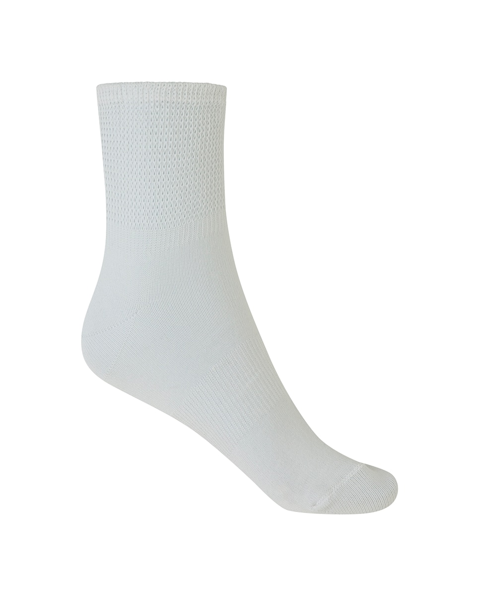 Pack de 2 pares de calcetines de mujer deportivos semilisos - Punto Blanco - Blanco Blanco-3
