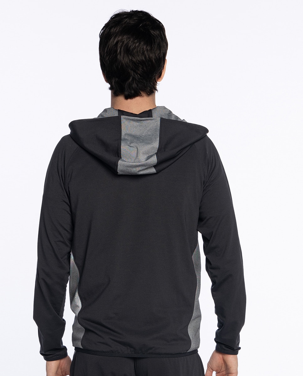 Imagen 2 de Chaqueta de hombre con capucha de punto - Punto Blanco - Negro Negro