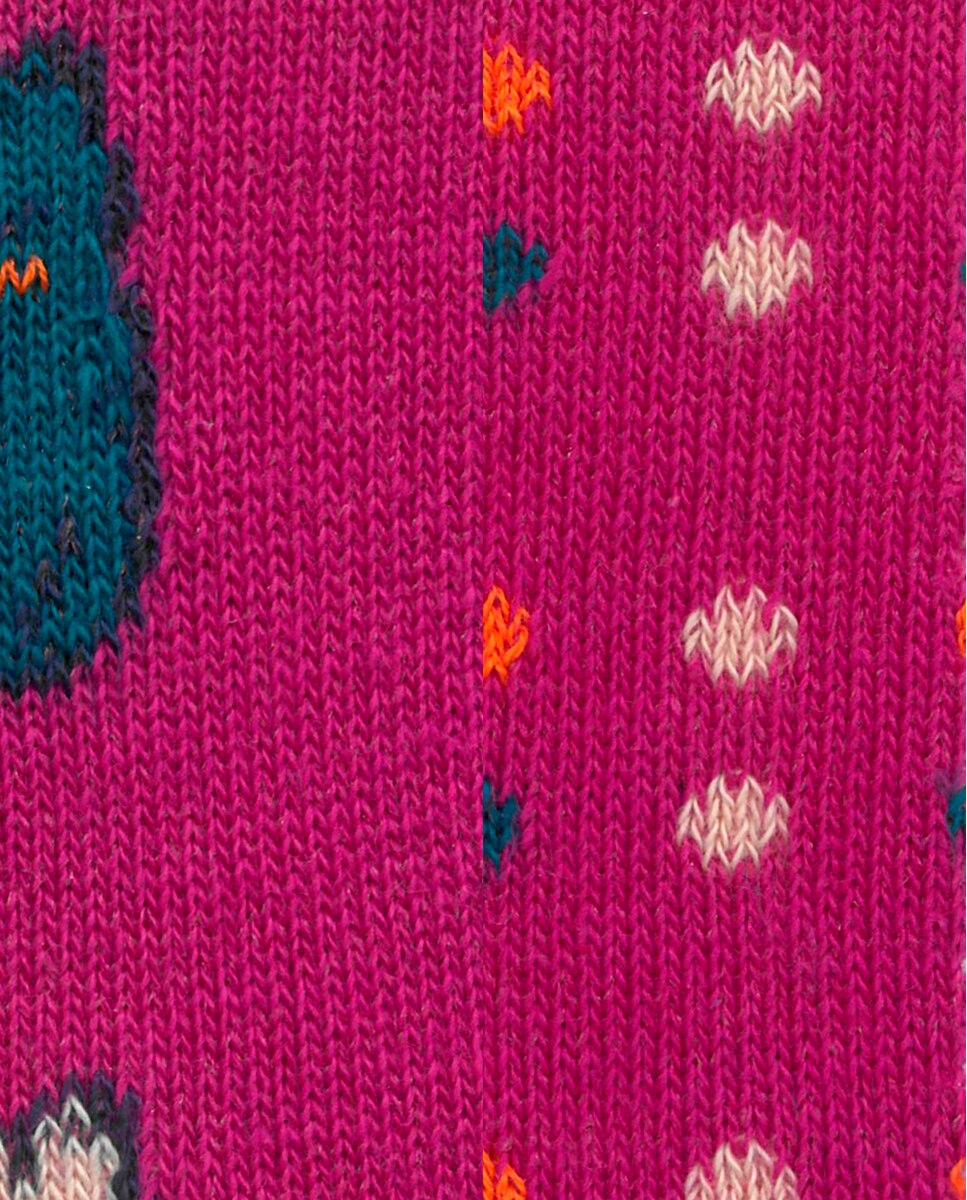 Pack de 2 pares de calcetines de niña en algodón con gatos y lunares - Punto Blanco - Fucsia Fucsia-4