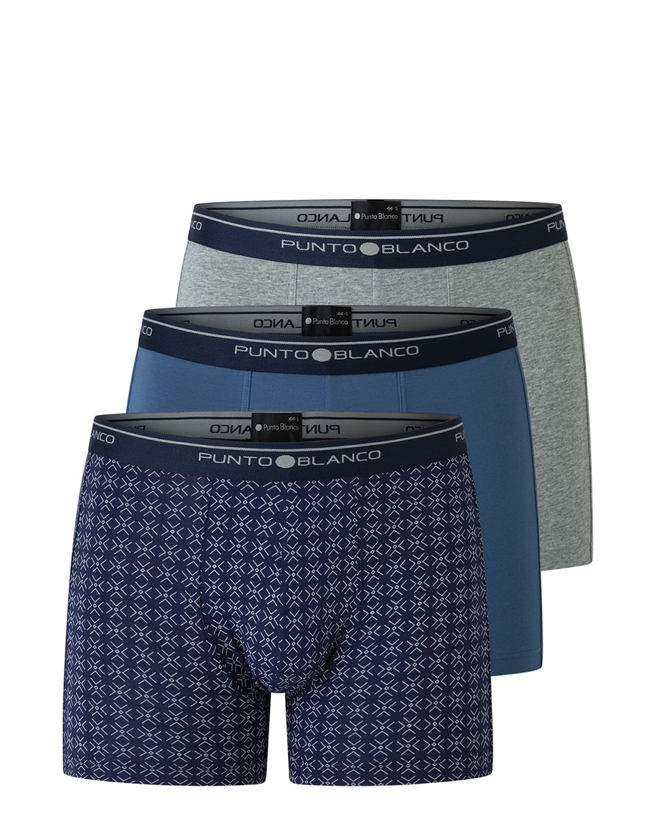 Imagen 6 de Pack 3 boxérs de hombre de punto - Punto Blanco - Azul / Blanco Azul / Blanco