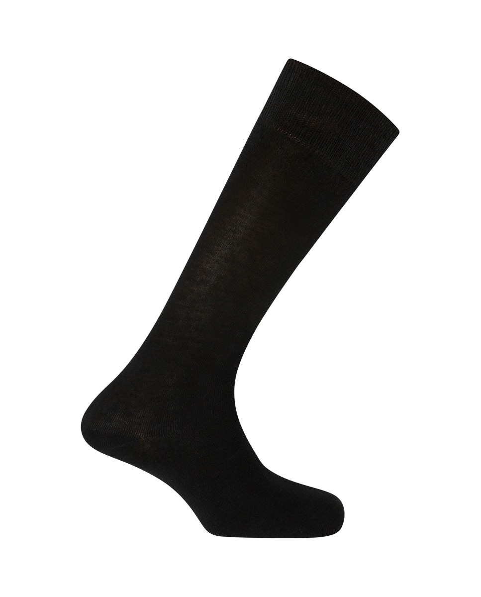 Imagen 0 de Calcetines altos de algodón orgánico de hombre liso Negro