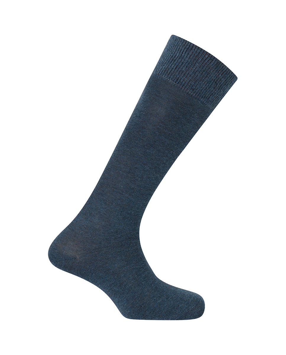Imagen 0 de Calcetines altos de algodón orgánico de hombre liso Azul