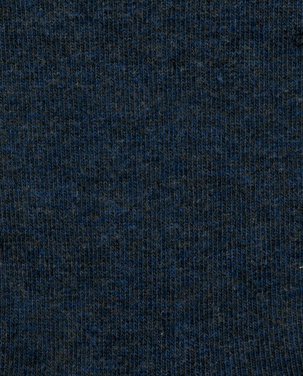 Calcetines altos de algodón orgánico de hombre liso - Punto Blanco - Azul Azul-2