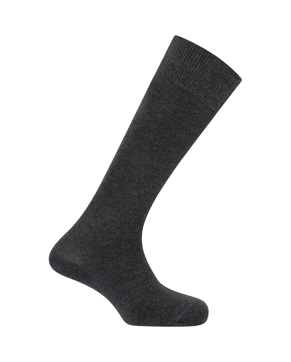 Imagen 0 de Calcetines altos de algodón orgánico de hombre liso Gris